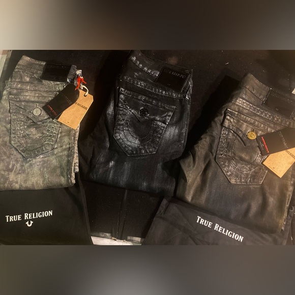 Bundle!Rare!True Religion LimitedEdition of500 RickySuperT’s (2) 32x34 (1) 33x34 - Picture 1 of 2